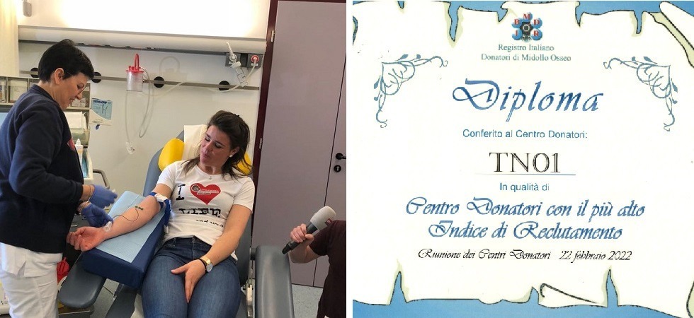 Crescono i potenziali donatori di midollo osseo, in Trentino 76 ogni 10.000 abitanti